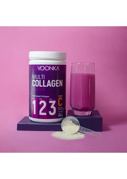 Multi Collagen Powder Vitamin C Içeren Takviye Edici Gıda  (900GR= 1,5 Ay (45GÜN)3 Aylık)