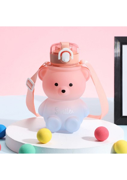 800ML Ayı Modeli Çocuk Su Şişesi 800ML - Pembe / Açık Mor (Yurt Dışından)