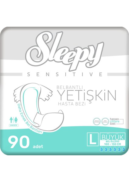 Belbantlı Large Yetişkin Hasta Bezi 90 Adet