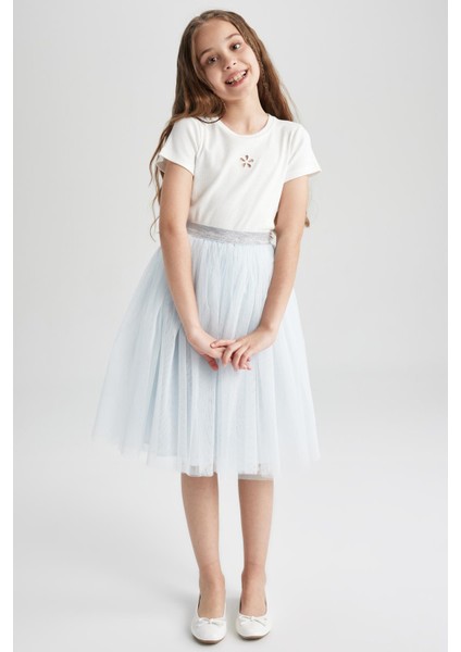 Kız Çocuk Regular Fit Esnek Belli Tül Tütü Etek X3860A622SM indirimleri