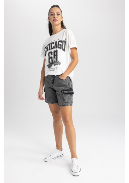 Normal Bel Jean %100 Pamuk Bermuda A2687AX23SM