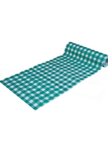Tek Kullanımlık Masa ve Aktivite Örtüsü 2rulo 20 Adet- 120X150 cm -Büyük Boy Yeşil Kareli Frd- Büyük Yeşil 2
