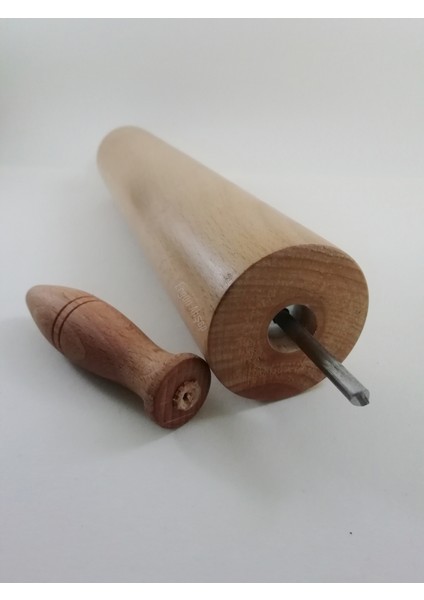 48 cm Lüx Ahşap Dönerli Merdane - Yufka Hamur Açma Oklava modelleri