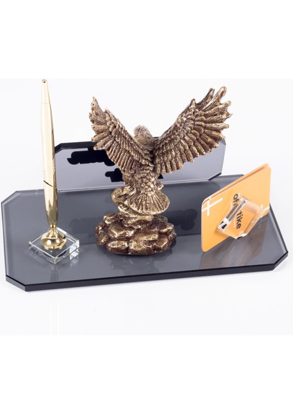 Kartal Biblolu Kristal Masa Isimliği Altın Renk Kristal Masaüstü Isimlik Yeni Iş Ofis Hediyesi fiyatları
