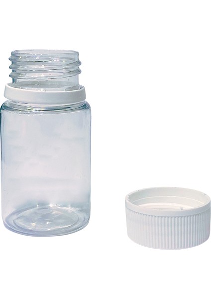 100 Adet - 50ML - Plastik Boş Şeffaf Şişe Kilitli Kapaklı