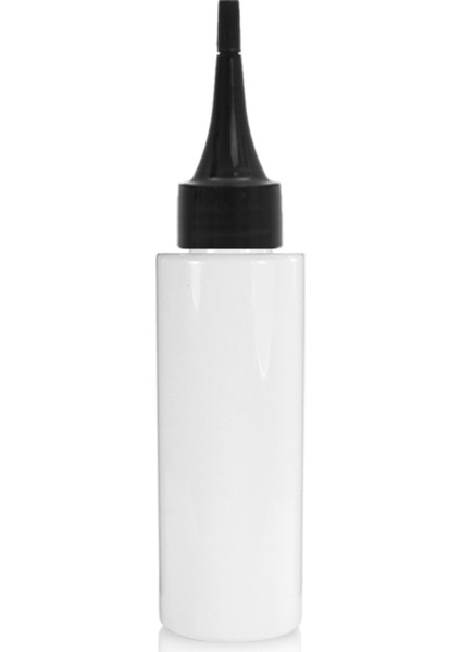 100 Adet - 100ML Plastik Beyaz Küt Boyunlu Şişe, Boş Siyah Sivri Uclu Damlalıklı Pet Şişe