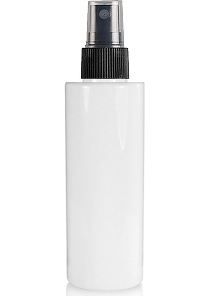 100 Adet - 100 ml Plastik Beyaz Küt Boyunlu Şişe, Boş Siyah Parmak Spreyli Pet Şişe