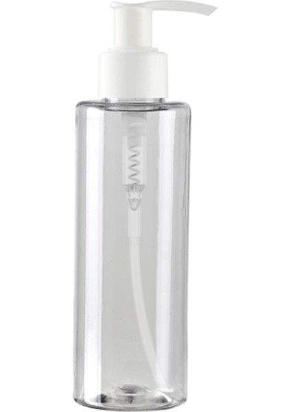 100 Adet - 100ML Plastik Şeffaf Küt Boyunlu Şişe, Boş Beyaz Sıvı Sabun Pompalı Pet Şişe