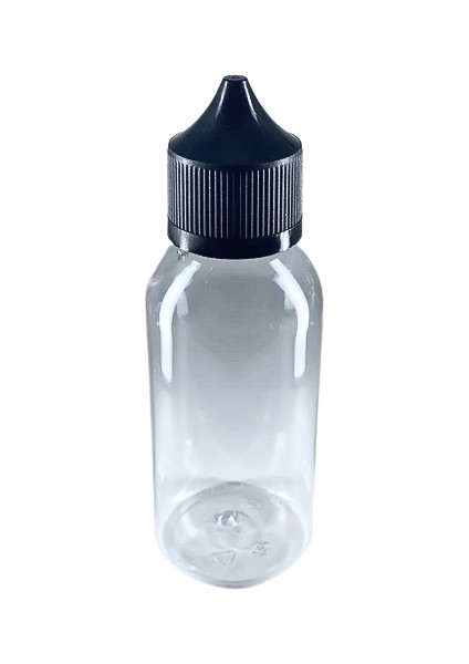 100 Adet - 150ML Gorilla Likit Şişesi Boş Şeffaf Iğne Uclu Damlalık Şişe - Siyah Kapaklı