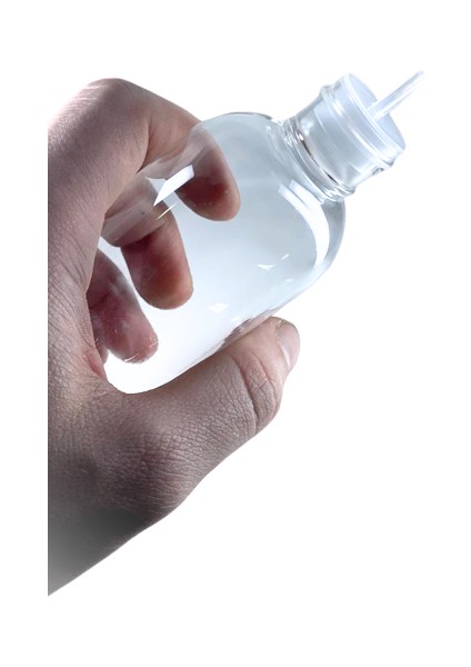 100 Adet - 150ML Gorilla Likit Şişesi Boş Şeffaf Iğne Uclu Damlalık Şişe - Siyah Kapaklı