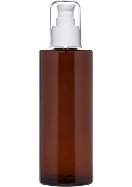 100 Adet - 250ML Plastik Kahverengi Küt Boyunlu Şişe, Boş Beyaz Losyon Krem Pompalı Pet Şişe