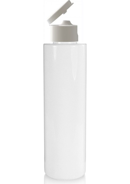 100 Adet - 150ML Plastik Beyaz Küt Boyunlu Şişe, Boş Açmalı Beyaz Kapaklı Pet Şişe