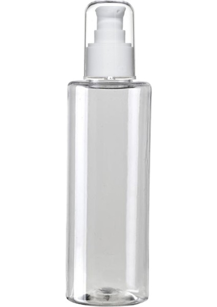 100 Adet - 150ML Plastik Şeffaf Küt Boyunlu Şişe, Boş Beyaz Losyon Krem Pompalı Pet Şişe