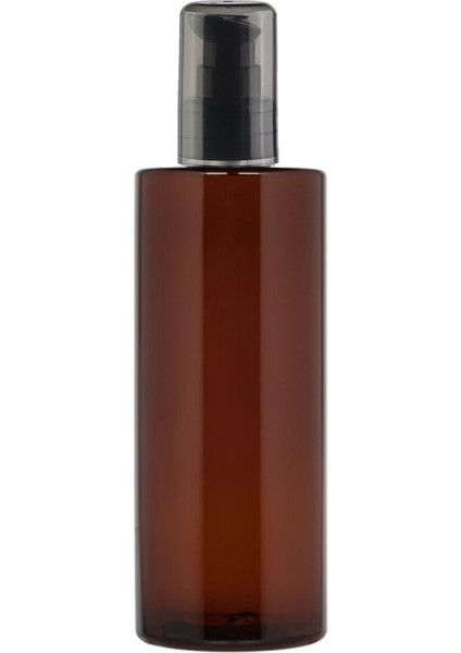 100 Adet - 250ML Plastik Kahverengi Küt Boyunlu Şişe, Boş Siyah Losyon Krem Pompalı Pet Şişe