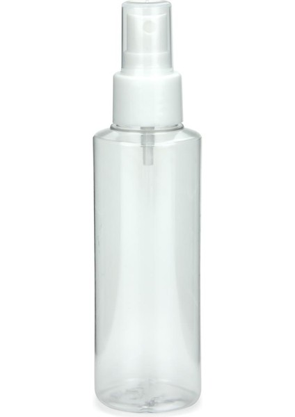 100 Adet - 100ML Plastik Şeffaf Küt Boyunlu Şişe, Boş Beyaz Parmak Spreyli Pet Şişe