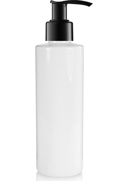100 Adet - 250ML Plastik Beyaz Küt Boyunlu Şişe, Boş Siyah Sıvı Sabun Pompalı Pet Şişe