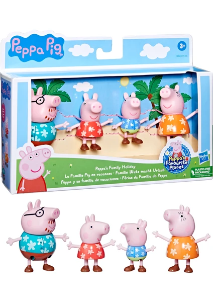 Peppa Pig Ve Ailesi 4'lü Figür Seti Yaz Tatili  F2171