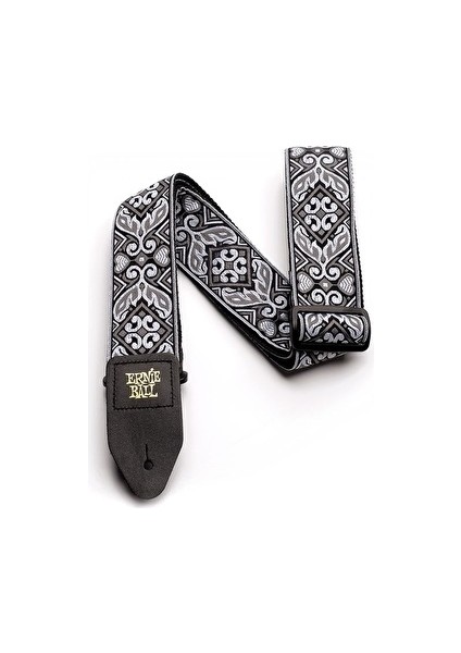 P04166 - Tribal Silver and White Jacquard Gitar Askısı