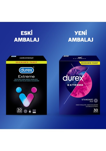 Extreme 30'li Geciktiricili ve Tırtıklı Prezervatif+Durex Intense Devil Ring Titreşimli Halka