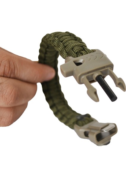 Paracord Survival Bileklik, Pusulalı Ateş Başlatıcılı Düdüklü Bileklik fırsatları