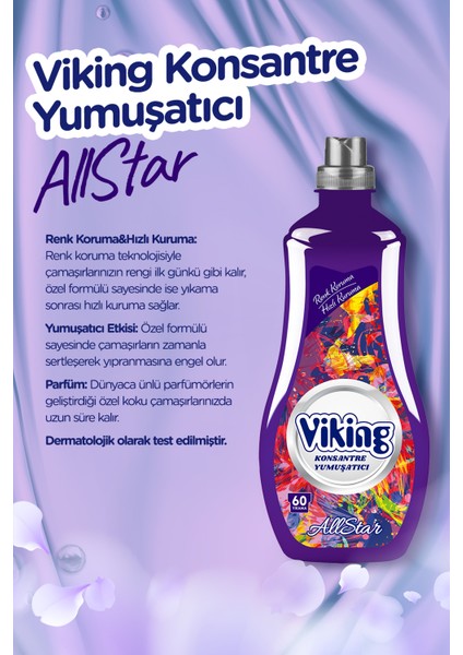 Yumuşatıcı Allstar 1440 ml 60 Yıkama 2 Adet