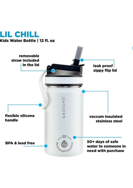 Lil Chill Izolasyonlu Çocuk Su Matarası Beyaz 360 ml fiyatları