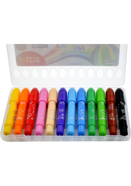 12 Renk Twister Crayons Çevirmeli Jumbo Pastel Boya (1222) fırsatları