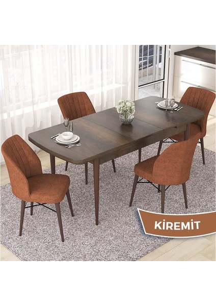 Concept Nef Serisi 70X114 Açılabilir Mdf Barok Ahşap Desen Mutfak Masa Takımı 4 Sandalye fiyatları