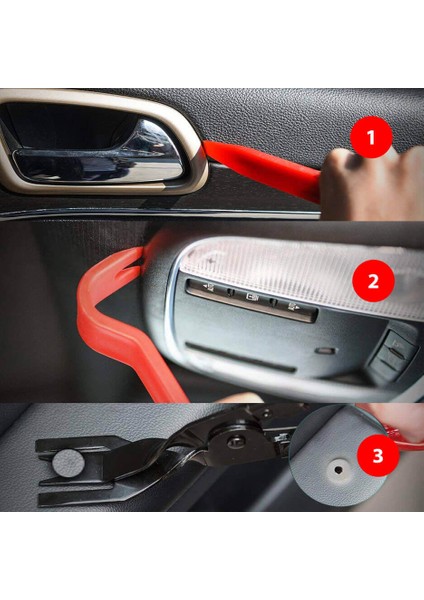 Araç Teyp Trim Sökme Aparatı Radyo Döşeme Kapı Motor Kapağı Klips Sökme - 19 Parça - Çantalı
