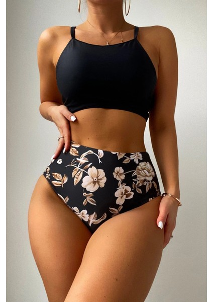 Yüksek Bel Baskılı Bikini Altı