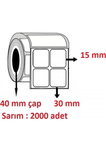 30X15 Eco Termal Etiket Y.Y 2’li ( 2000LI ) 10 RULO 20.000 ADET