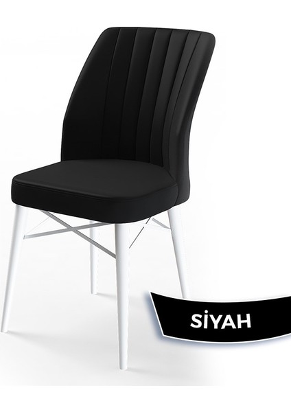 Concept Nef Serisi 70X114 Açılabilir Mdf Mutfak Masa Takımı Beyaz Masa ve 6 Sandalye
