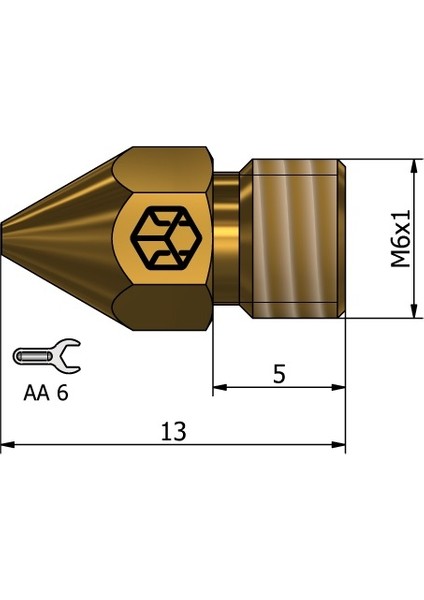 0.2mm Mk8 Csa Nozzle – Ender 3 Serisi Uyumlu