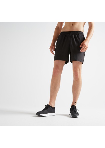Domyos Erkek Siyah Spor Şortu 100 - Fitness Kardiyo indirimleri