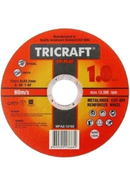 Trıcraft 115X1X22.23 mm Inox Kesici (-3301) 15 Adet