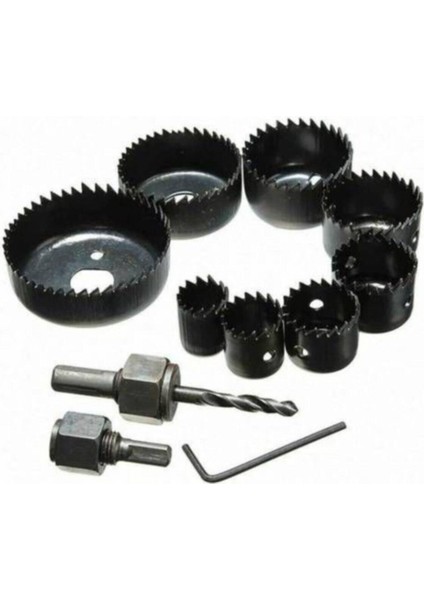 Buhat Buat Panç Yuvarla Metal Ahşap Daire Delme Delik Açma TR-6587452 11 Parça 11 Parça Panç