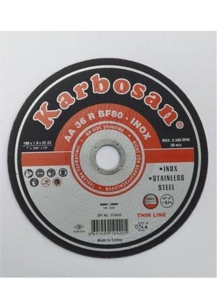 Inox Kesici 180X1,9X22,23 mm