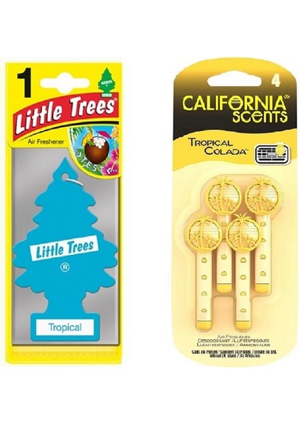 Car Freshener California Scents ve Little Trees Tropikal Koku Seti
