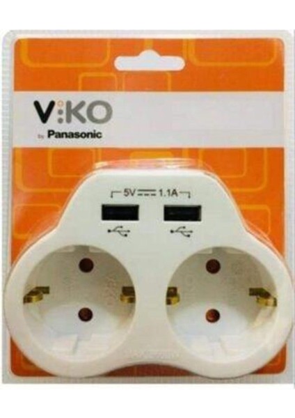 Ikili Topraklı USB Çıkışlı Fiş Priz 1.1 Amper Golyat Şarj Priz