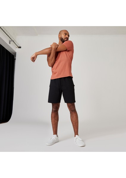 DOMYOS Erkek Siyah Regular Spor Şortu 500 - Fitness Hafif Antrenman indirimleri
