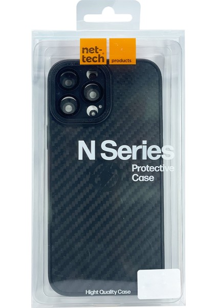 Apple iPhone 13 Pro Uyumlu Nettech Grand Karbon Seri Arka Koruma Kılıf