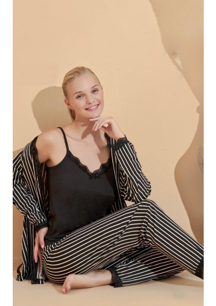 7570-24 Kadın Milan Üçlü Pijama Takımı