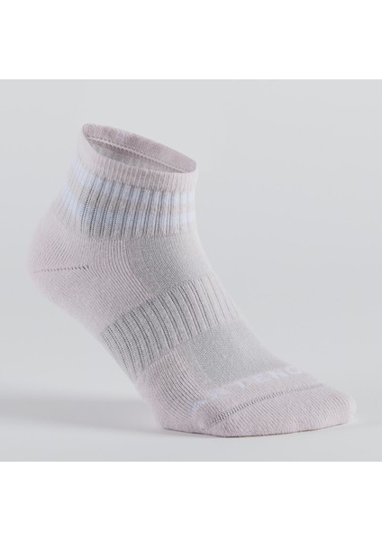 Artengo Tenis Çorabı - Orta Boy Konç - Unisex - 3 Çift - Beyaz / Mor Şeritli - Rs500 modelleri