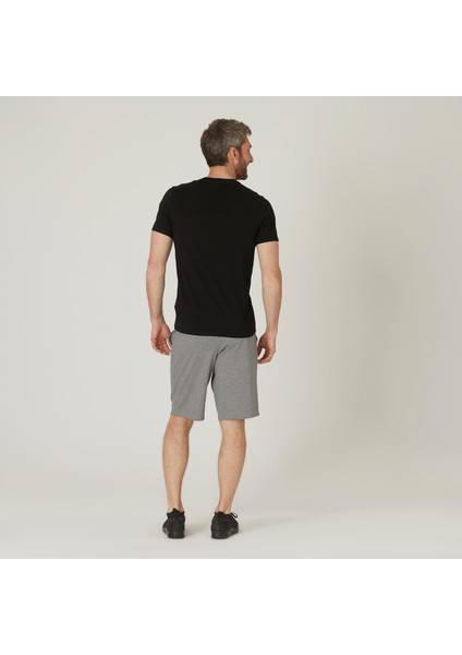 DOMYOS Erkek Siyah Slim Spor Tişörtü 500 - Fitness