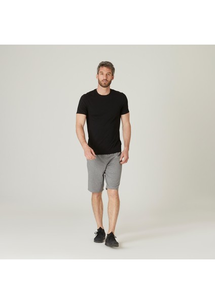 DOMYOS Erkek Siyah Slim Spor Tişörtü 500 - Fitness fiyatları