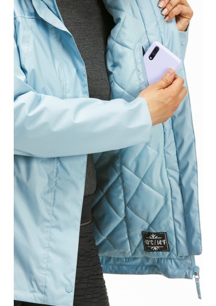 QUECHUA Kadın Su Geçirmez Outdoor Kar Montu / Kışlık Mont - Mavi - SH100 Warm -10°C