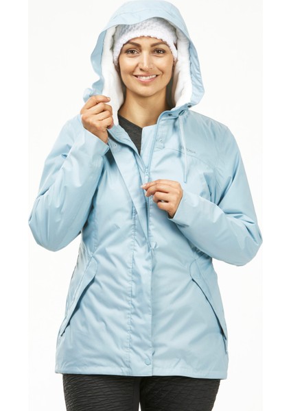QUECHUA Kadın Su Geçirmez Outdoor Kar Montu / Kışlık Mont - Mavi - SH100 Warm -10°C