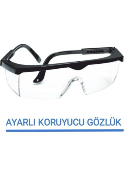 Emirhannalbur Eltos Koruyucu Gözlük Ayarlı Çapak Gözlüğü Şeffaf