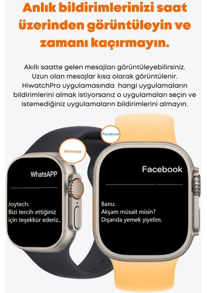 Zhltech Watch 8 T800 Ultra Bluetoothlu Arama Özellikli Akıllı Saat Tüm Telefonlarla Uyumlu Türkçe Menü