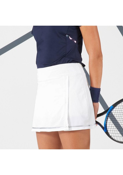 Artengo Kadın Tenis Eteği - Beyaz - Dry 500